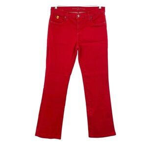 Second Yoga Jeans Red Denim Bootcut 5 Pocket Stretchy